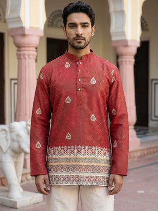 Men's Cotton Blend Printed Kurta