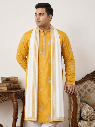 Embroidered & Sequin Kurta Pyjama With Dupatta