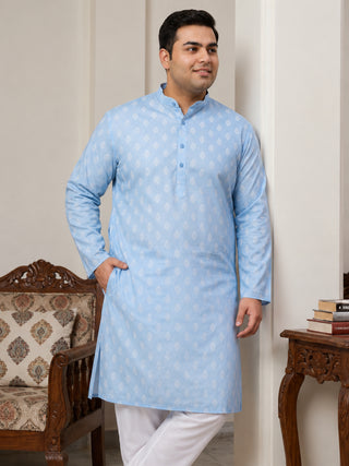 Floral Printed Kurta with Pyjama for Men