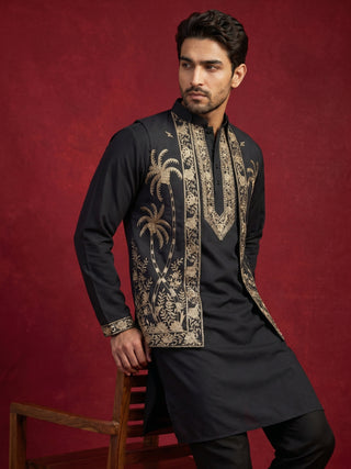 Men's Embroidered Waistcoat and Kurta Pyjama