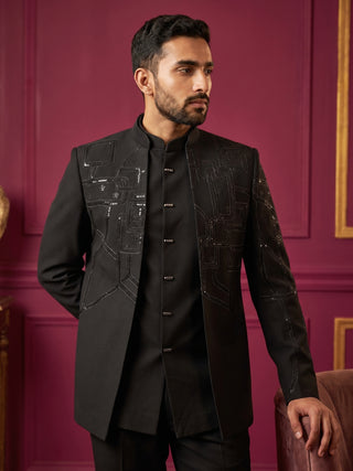 Imported Japanese Fabric Embroidered Indo-Western Set