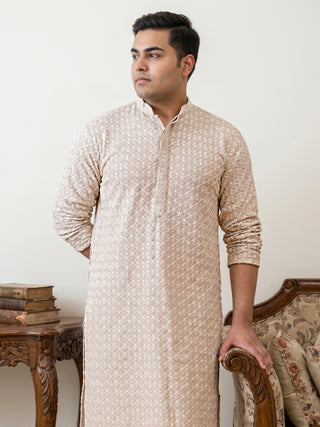 Sequin Embroidered Pure Cotton Kurta