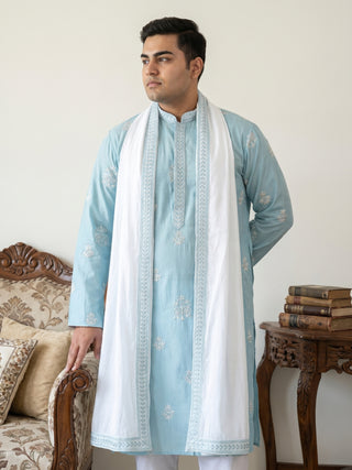 Embroidered & Sequin Kurta Pyjama With Dupatta