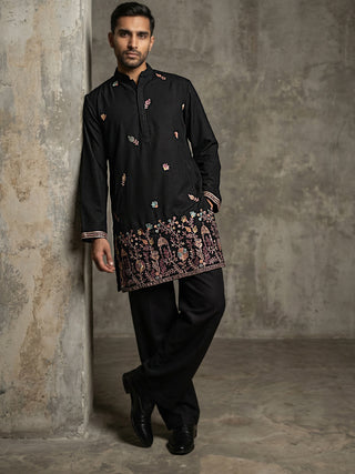 Japanese Fabric Embroidered Kurta & Korean Pants Set