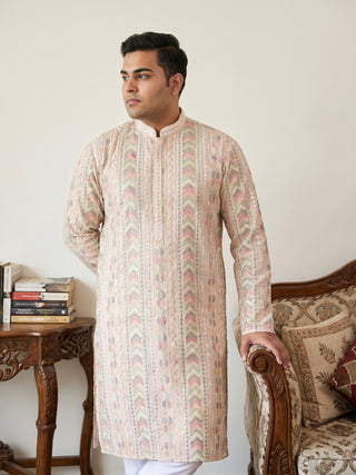 Embroidered and Sequins Kurta Pyjama Set for Men