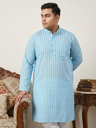 Men's Cotton Striped Kurta Pyjama Set