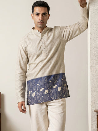 Men's Cotton Blend Printed Kurta
