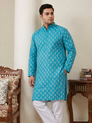 Floral Printed Kurta with Pyjama for Men