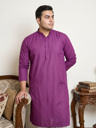 Solid Cotton Kurta Set for Men