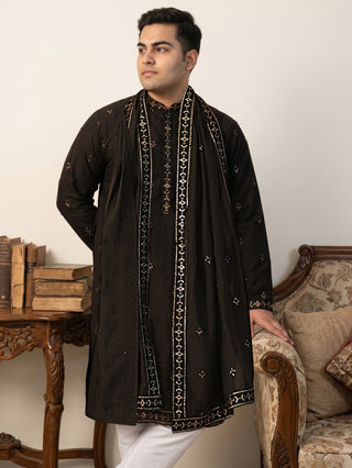 Embroidered & Sequin Kurta Pyjama With Dupatta