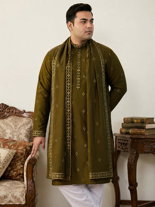 Embroidered & Sequin Kurta Pyjama With Dupatta