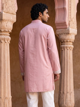 Embroidered Cotton Blend Kurta for Men