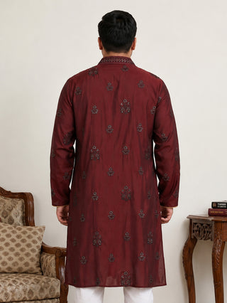 Embroidered & Sequin Kurta With Dupatta