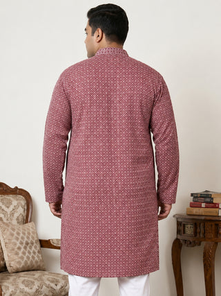 Magenta Embroidered and Sequence Kurta