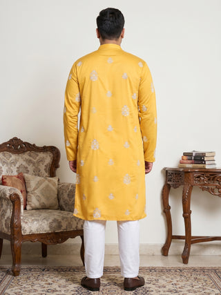 Embroidered & Sequin Kurta Pyjama With Dupatta
