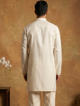 Silk Blend Embroidered Kurta for Men