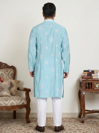 Embroidered & Sequin Kurta Pyjama With Dupatta