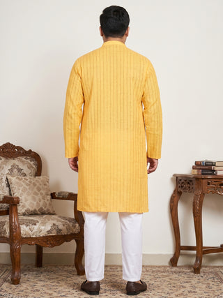 Men's Cotton Striped Kurta Pyjama Set