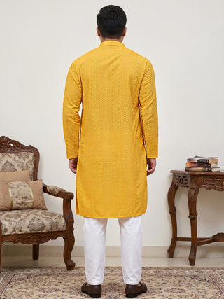 Embroidered Cotton Kurta with Churidar