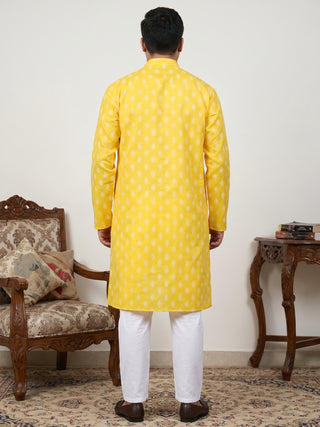 Floral Printed Kurta with Pyjama for Men