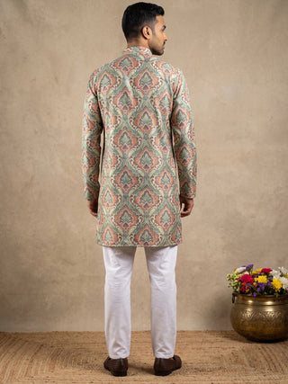 Printed & Thread Work Kurta Pyjama Set