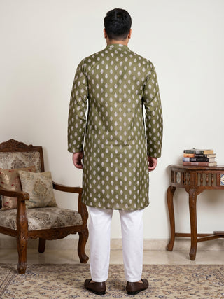Floral Printed Kurta with Pyjama for Men