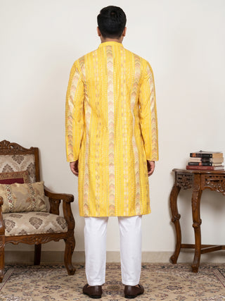 Embroidered and Sequins Kurta Pyjama Set for Men