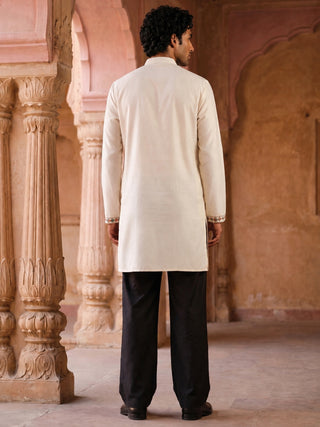 Japanese Fabric Designer Embroidered Kurta With Korean Pants