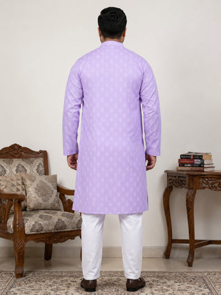 Floral Printed Kurta with Pyjama for Men