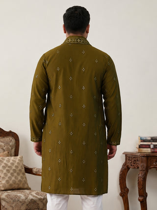 Embroidered & Sequin Kurta With Dupatta