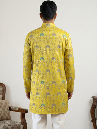 Silk Blend Foil Print Kurta