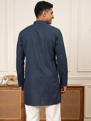 Men’s Silk-Blend Embroidered Kurta