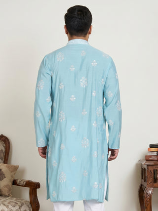 Embroidered & Sequin Kurta With Dupatta