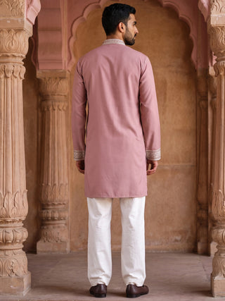 Embroidered Japanese Fabric Kurta with Korean Pants