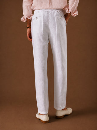 Linen Relaxed-Fit Regular Trousers for Men