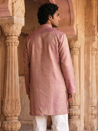 Silk Blend Embroidered Kurta for Men