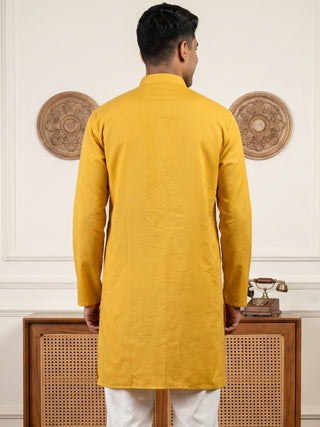 Men’s Silk-Blend Embroidered Kurta