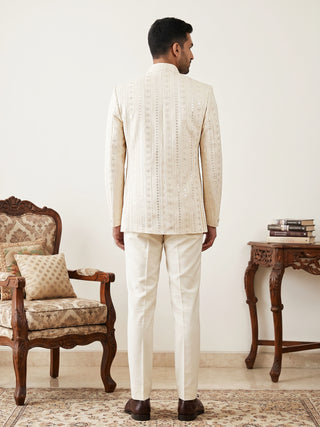 Silk Blend Sequin & Embroidered Indo-Western Set