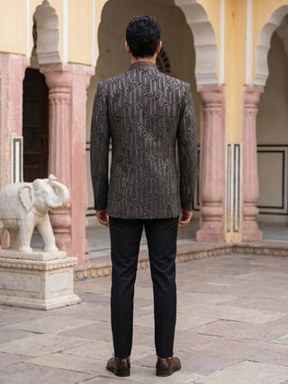Men's Velvet Embroidered Indo-Western Set