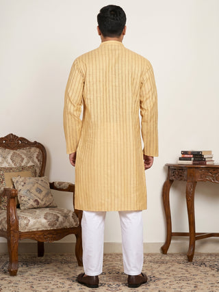 Men's Cotton Striped Kurta Pyjama Set