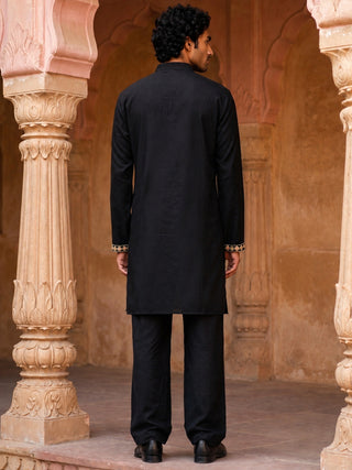 Japanese Fabric Designer Embroidered Kurta With Korean Pants