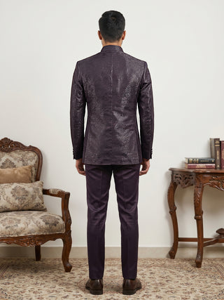 Men's Woven Design Indo-Western Set