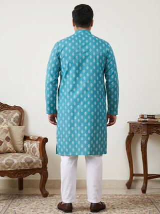 Floral Printed Kurta with Pyjama for Men