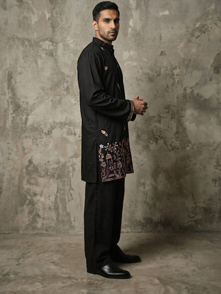 Japanese Fabric Embroidered Kurta & Korean Pants Set