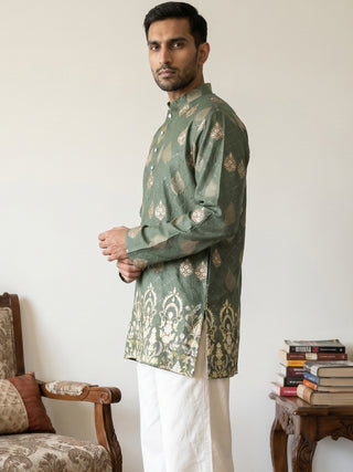 Men's Cotton Blend Printed Kurta