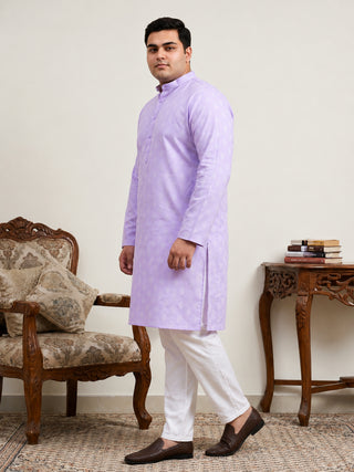 Floral Printed Kurta with Pyjama for Men