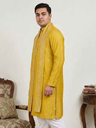 Embroidered & Sequin Kurta With Dupatta