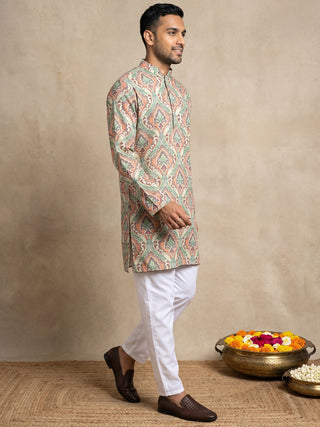Printed & Thread Work Kurta Pyjama Set