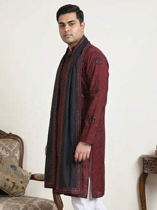 Embroidered & Sequin Kurta With Dupatta
