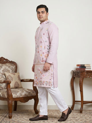 Floral Embroidered and Sequins Kurta Set